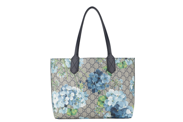 GUCCI SMALL GG SUPREME BLOOMS REVERSIBLE TOTE (5463223) WITH DUST COVER