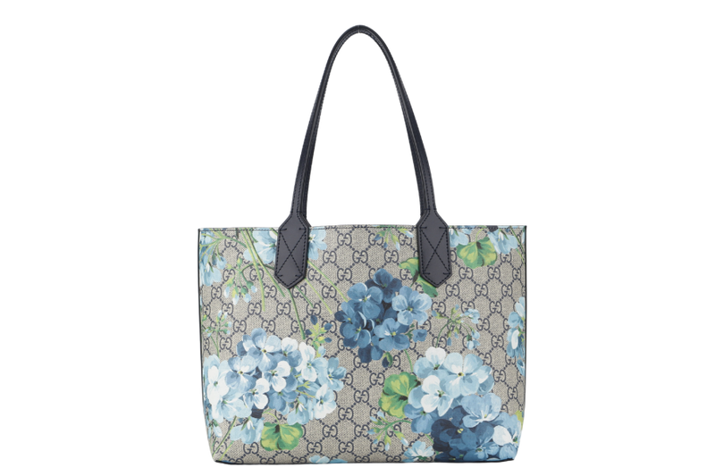 GUCCI SMALL GG SUPREME BLOOMS REVERSIBLE TOTE (5463223) WITH DUST COVER