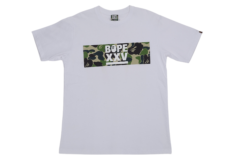 BAPE XXV BOX LOGO WHITE TEE L SIZE