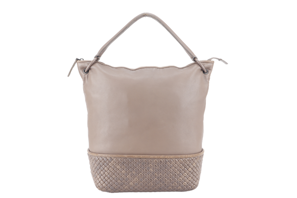 BOTTEGA VENETA SHOULDER BAG MEDIUM BROWN SILVER HARDWARE WITH DUST COVER