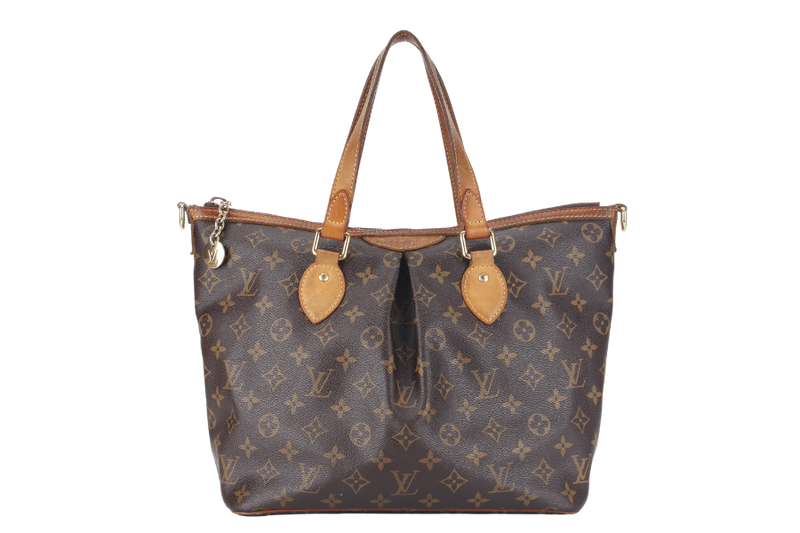 LOUIS VUITTON PALERMO PM (M40145) MONOGRAM CANVAS GOLD HARDWARE WITH STRAP AND DUST COVER