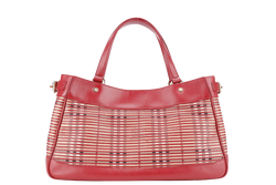 BURBERRY RAVENSCLON PINK HAYMARKET CHECK HANDBAG WITH DUST COVER