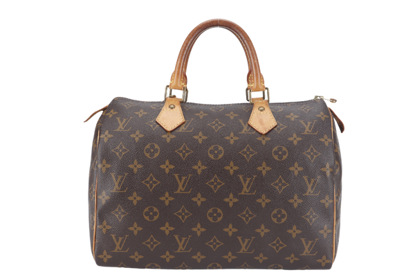 LOUIS VUITTON SPEEDY 30 MONOGRAM CANVAS GOLD HARDWARE WITH PADLOCK & KEYS