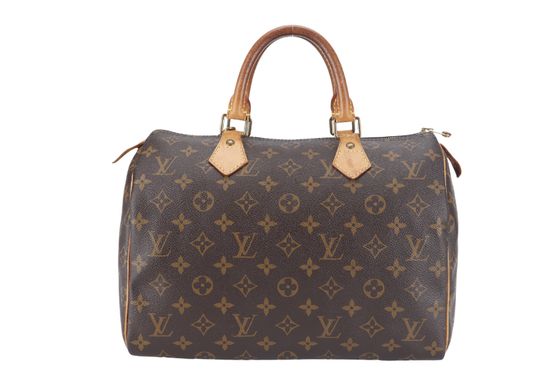 LOUIS VUITTON SPEEDY 30 MONOGRAM CANVAS GOLD HARDWARE WITH PADLOCK & KEYS