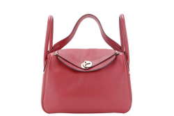 HERMES LINDY 26 ROUGE GRENAT SWIFT LEATHER GOLD HARDWARE STAMP X (YEAR 2016) WITH DUST COVER, INNER COMPARTMENT AND RAINCOAT