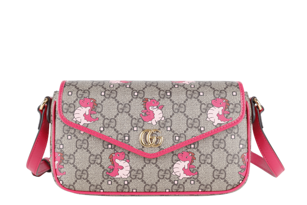 GUCCI DOUBLE GG MINI PINK BAG YEAR OF THE GG DRAGON WITH BOX