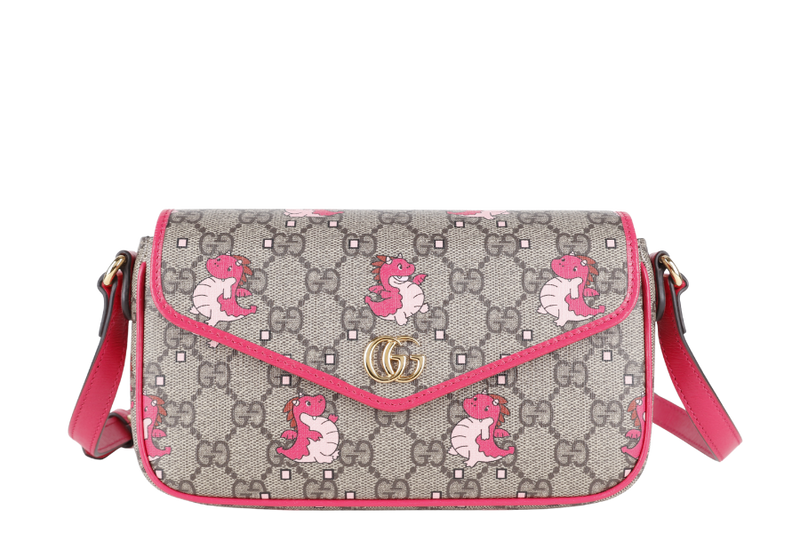 GUCCI DOUBLE GG MINI PINK BAG YEAR OF THE GG DRAGON WITH BOX