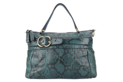 GUCCI 269963 493075 GG RIDE SHOULDER BAG IN GREEN PYTHON SKIN WITH STRAPS AND DUST COVER