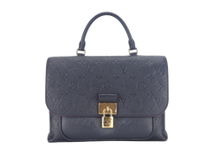 LOUIS VUITTON MARIGNAN BLUE MONOGRAM EMPREINTE LEATHER GOLD HARDWARE WITH STRAPS AND DUST COVER