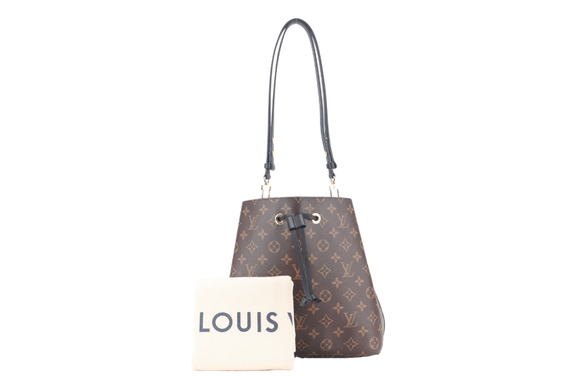 LOUIS VUITTON M44020 NEONOE MM MONOGRAM CANVAS GOLD HARDWARE WITH STRAPS AND DUST COVER