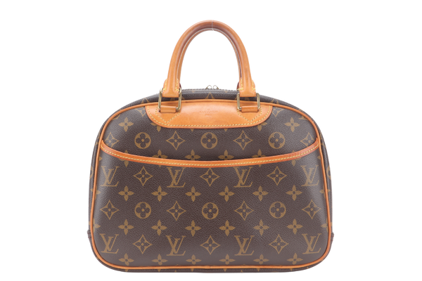 LOUIS VUITTON TROUVILLE HANDBAG MONOGRAM CANVAS GOLD HARDWARE WITH KEYS&LOCK AND DUST COVER
