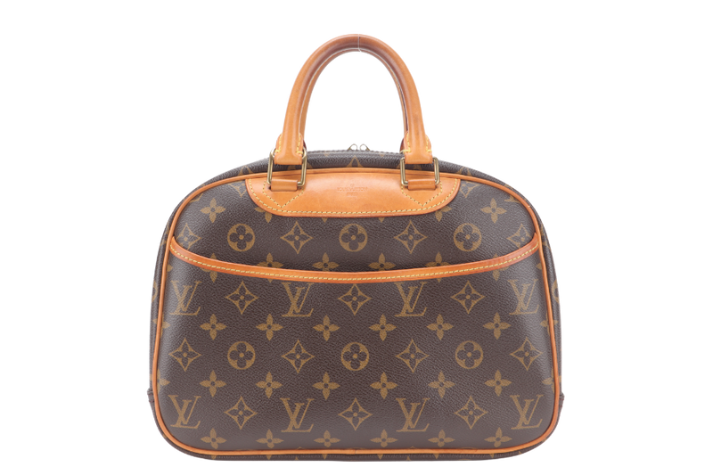 LOUIS VUITTON TROUVILLE HANDBAG MONOGRAM CANVAS GOLD HARDWARE WITH KEYS&LOCK AND DUST COVER