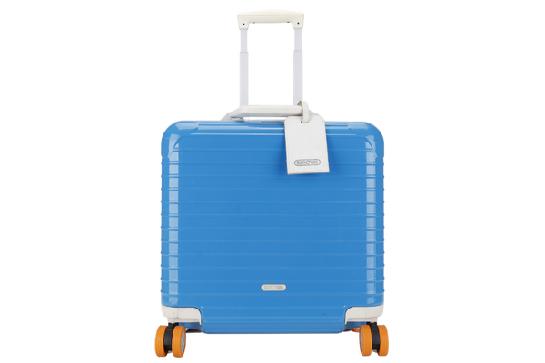 RIMOWA ORIGINAL COMPACT 19_ SQUARE LUGGAGE LIGHT BLUE POLYCARBONATE SILVER HARDWARE
