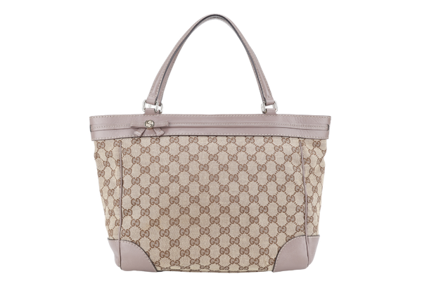 GUCCI MAYFAIR GG CANVAS PURPLE TOTE BAG WITH DUST COVER