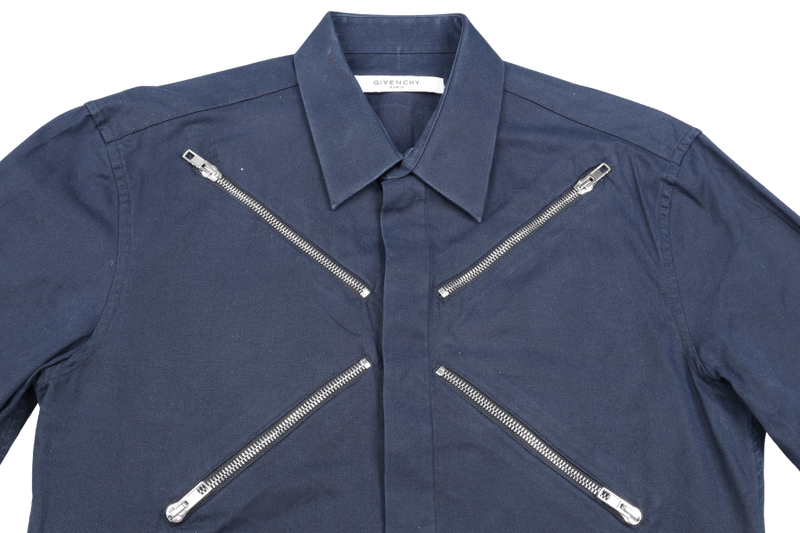 GIVENCHY BLUE LONG SLEEVE SLIM FIT SHIRT 39