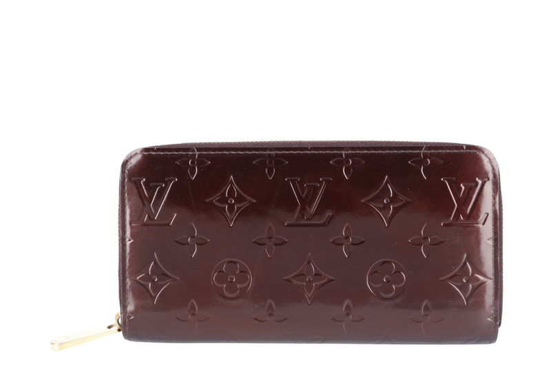 LOUIS VUITTON AMARANTE MONOGRAM VERNIS ZIPPY WALLET WITH DUST COVER