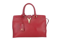 SAINT LAURENT CLASSIC Y CABAS (311210) SMALL RED LEATHER GOLD HARDWARE NO DUST COVER