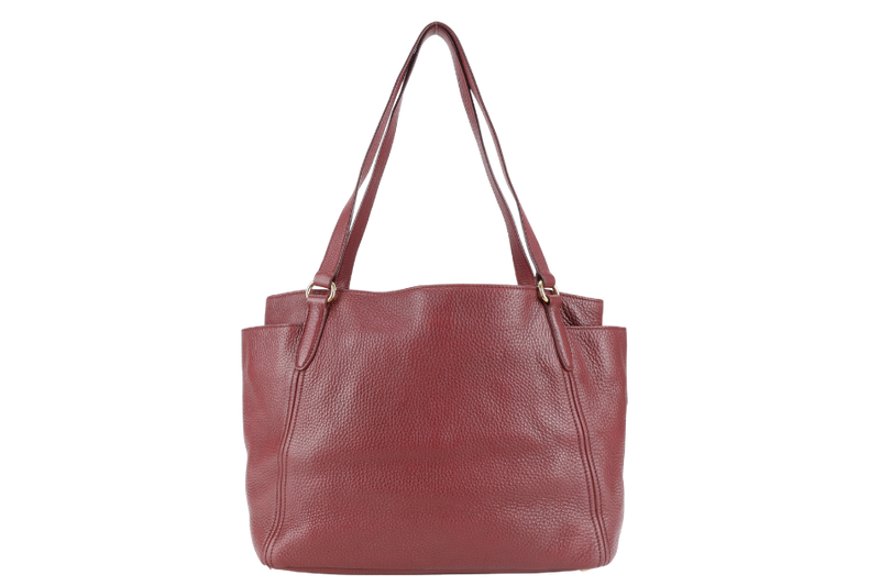 PRADA PINK VITELLO DAINO LEATHER SIDE POCKET TOTE BAG GOLD HARDWARE NO DUST COVER