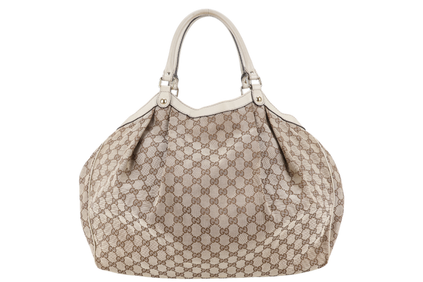 GUCCI GG SUKEY BROWN MEDIUM CANVAS HOBO BAG GOLD HARDWARE NO DUST COVER