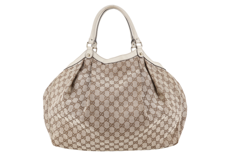 GUCCI GG SUKEY BROWN MEDIUM CANVAS HOBO BAG GOLD HARDWARE NO DUST COVER