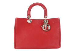 CHRISTIAN DIOR DIORSSIMO RED LEATHER LGHW WITH POUCH, CARD REF _ M090ZOTRL (2014) WITH DUST COVER