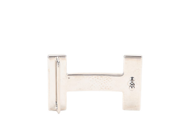 HERMES H BUCKLE BLACK ENAMEL WITH BOX