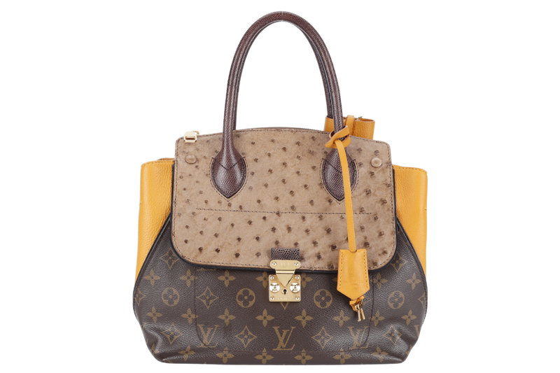 LOUIS VUITTON MAJESTUEUX PM BAG (MONOGRAM x OSTRICH x LIZARD) WITH DUST COVER