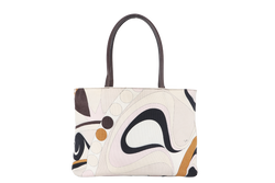 EMILIO PUCCI TOTE BAG MULTICOLOR PRINTED CANVAS SILVER HARDWARE NO DUST COVER