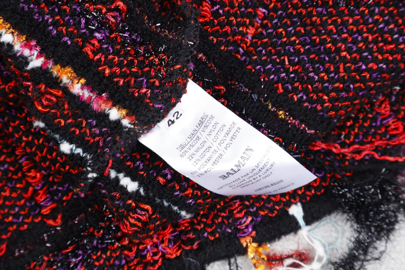 BALMAIN TWEED RED JACKET 42