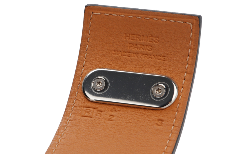 Hermes Perforated Intense Bracelet, Black Color, Silver Hardware