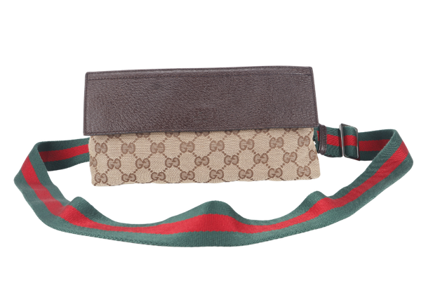 GUCCI SHELLY LINE GG WAIST BAG (180691) CANVAS WITH DUST COVER