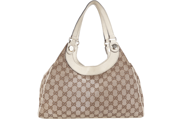 GUCCI SUKEY BAG MEDIUM BEIGE GG CANVAS GOLD HARDWARE NO DUST COVER
