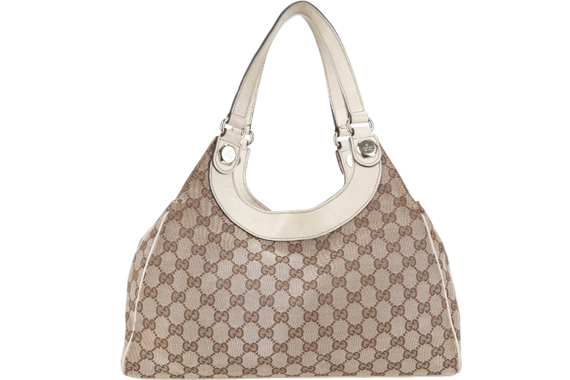 GUCCI SUKEY BAG MEDIUM BEIGE GG CANVAS GOLD HARDWARE NO DUST COVER