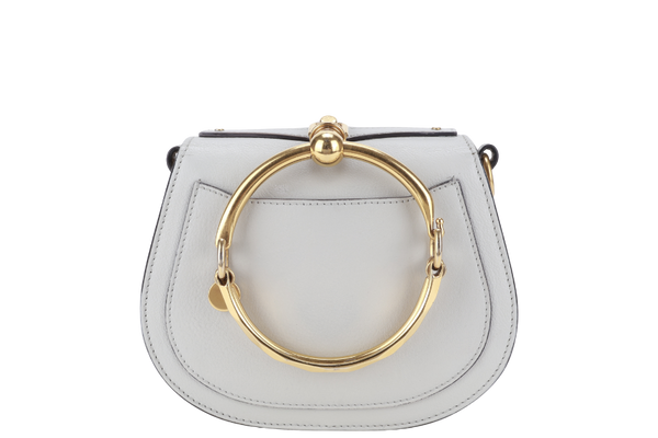 CHLOE NILE BRACELET SHOULDER BAG ETAIN CALF LEATHER GOLD HARDWARE WITH DUST COVER AND STRAPS