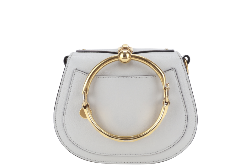 CHLOE NILE BRACELET SHOULDER BAG ETAIN CALF LEATHER GOLD HARDWARE WITH DUST COVER AND STRAPS
