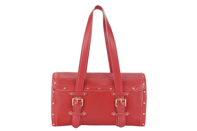 LOUIS VUITTON SUHALI L'EPANOUI GM GERANIUM RED LEATHER GOLD HARDWARE