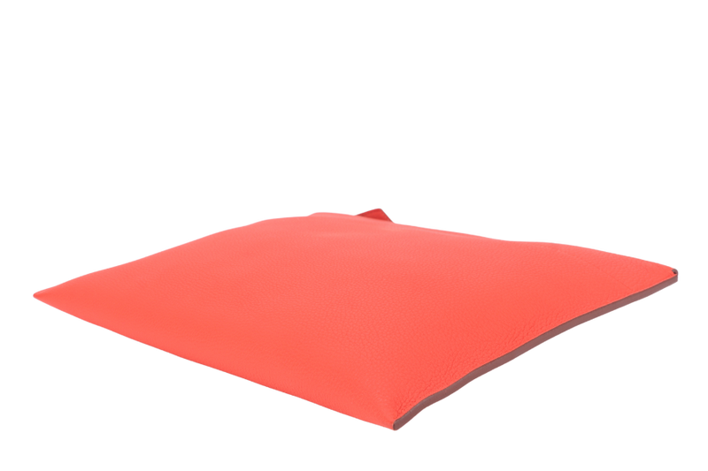 HERMES BAZAR CLUTCH EVERCOLOR POPPY ORANGE COLOR STAMP X (YEAR 2016) NO DUST COVER
