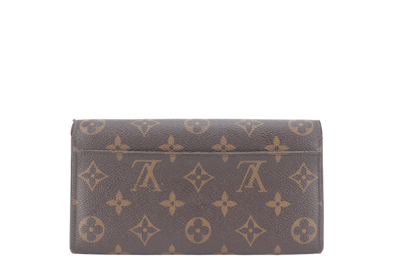 LOUIS VUITTON M62235 SARAH WALLET BROWN MONOGRAM CANVAS GOLD HARDWARE NO DUST COVER