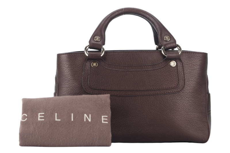 CELINE BOOGIE BAG DARK BROWN GRAIN CALF LEATHER WITH DUST COVER