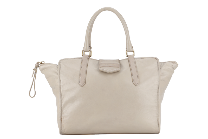 MARC JACOB TOTE BEIGE LARGE CALF LEATHER GOLD HARDWARE WITH DUST COVER