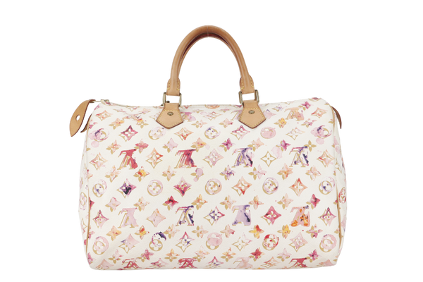 LOUIS VUITTON SPEEDY 35 WATERCOLOR AQUARELLE MONOGRAM CANVAS NO DUST COVER