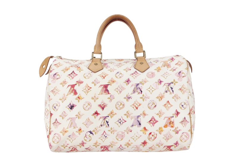 LOUIS VUITTON SPEEDY 35 WATERCOLOR AQUARELLE MONOGRAM CANVAS NO DUST COVER