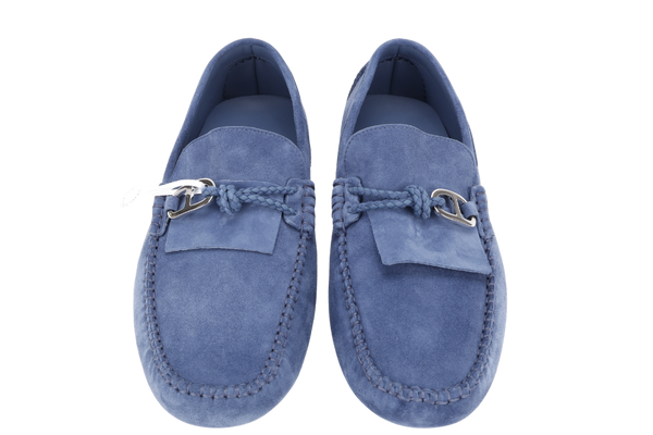 HERMES ALESSANDRO LOAFER BLUE SIZE 43 WITH DUST COVER AND BOX