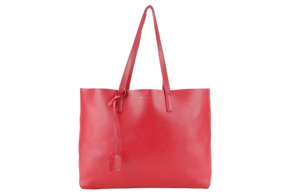 YVES SAINT LAURENT (YSL) EAST WEST TOTE BAG RED LEATHER NO DUST COVER