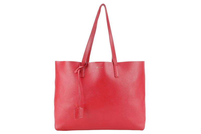 YVES SAINT LAURENT (YSL) EAST WEST TOTE BAG RED LEATHER NO DUST COVER