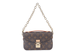 LOUIS VUITTON POCHETTE METIS (M46279) EAST WEST MONOGRAM WITH STRAPS, CHAIN, DUST COVER AND BOX