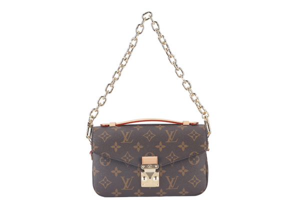 LOUIS VUITTON POCHETTE METIS (M46279) EAST WEST MONOGRAM WITH STRAPS, CHAIN, DUST COVER AND BOX