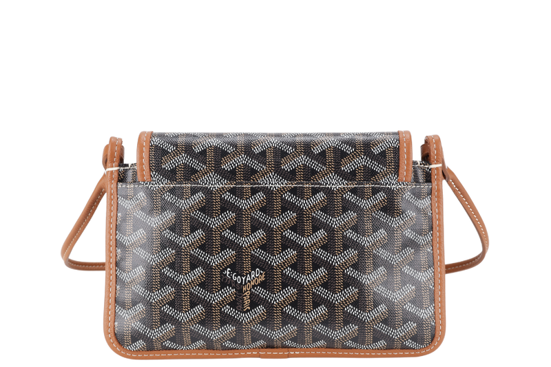 GOYARD PLUMET POCKET WALLET BLACK AND TAN COLOR WITH DUST COVER