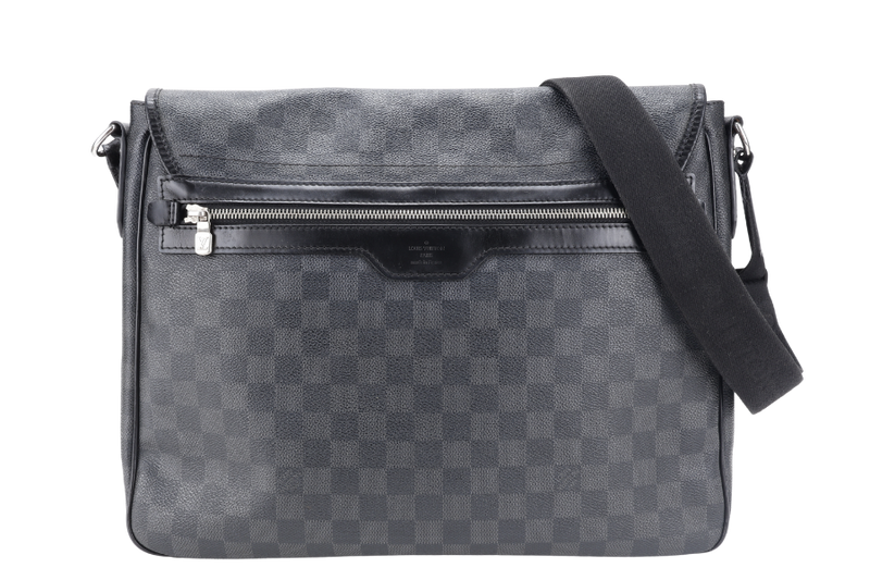LOUIS VUITTON N58033 DANIEL MESSENGER BAG GM DAMIER GRAPHITE CANVAS SILVER HARDWARE NO DUST COVER