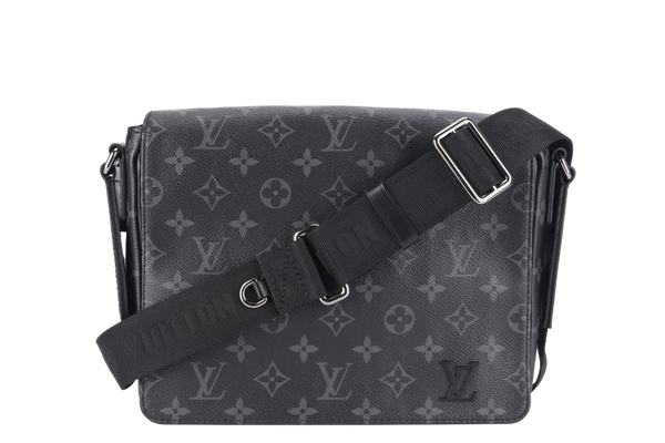 LOUIS VUITTON DISTRICT MESSENGER PM (M45272) MONOGRAM ECLIPSE MICROCHIP SILVER HARDWARE NO DUST COVER